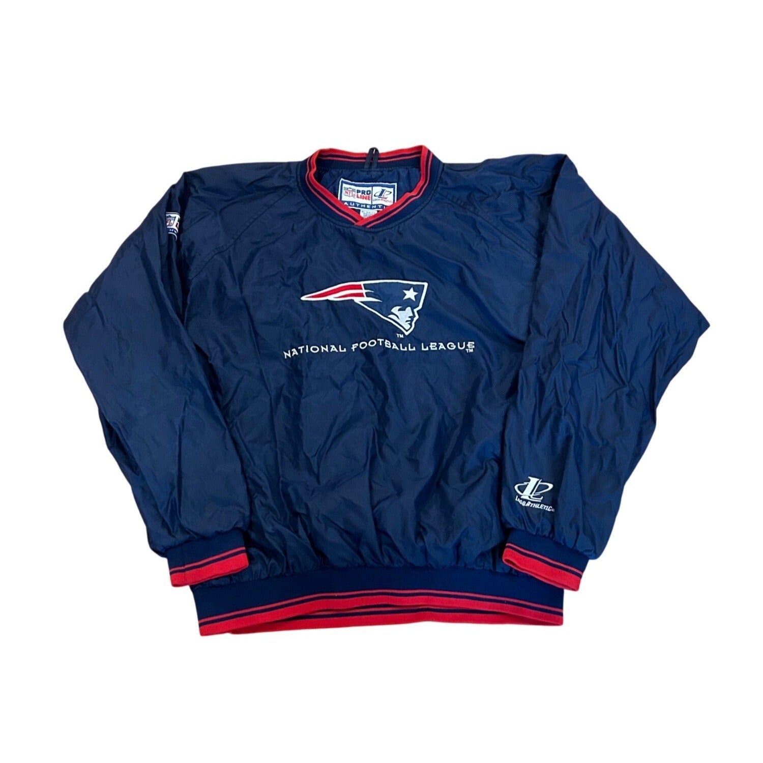 Vintage 1990's New England Patriots Logo Athletic NFL Pro Line Windbreaker XL