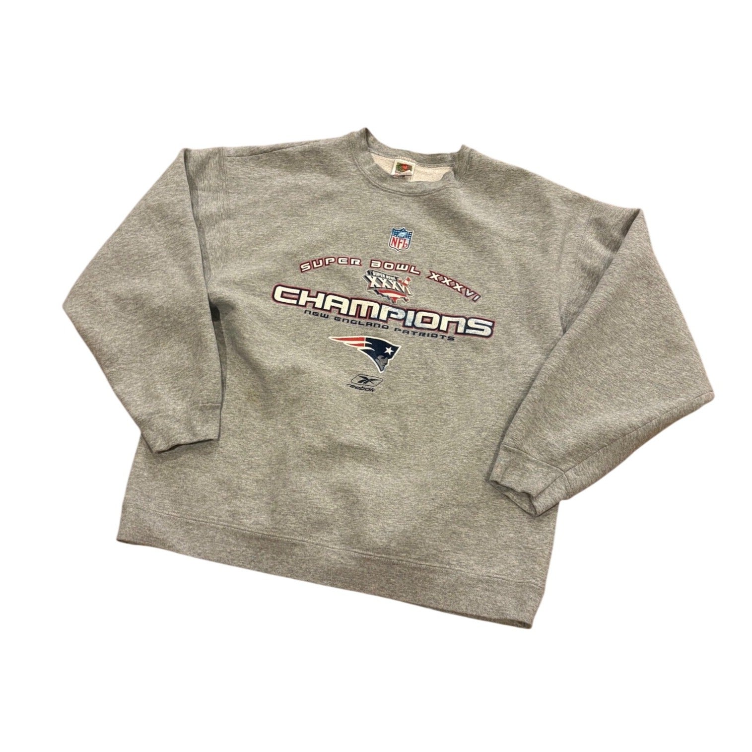 Vintage New England Patriots Super Bowl 36 Champions Crewneck Sweatshirt 2XL