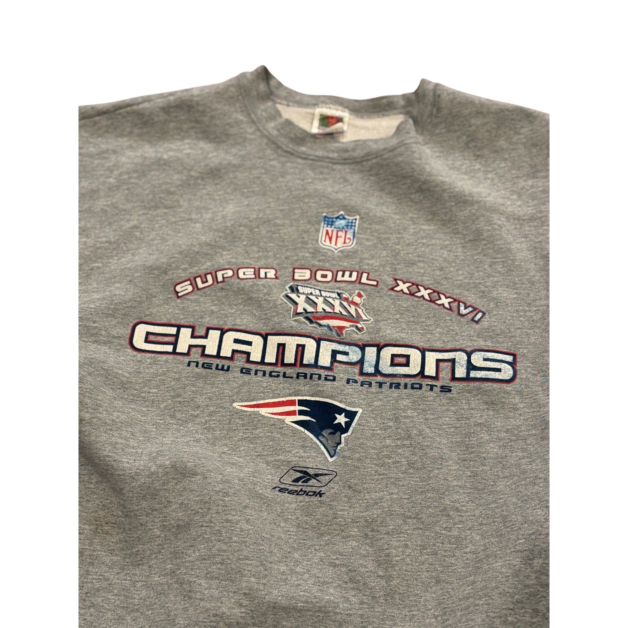 Vintage New England Patriots Super Bowl 36 Champions Crewneck Sweatshirt 2XL