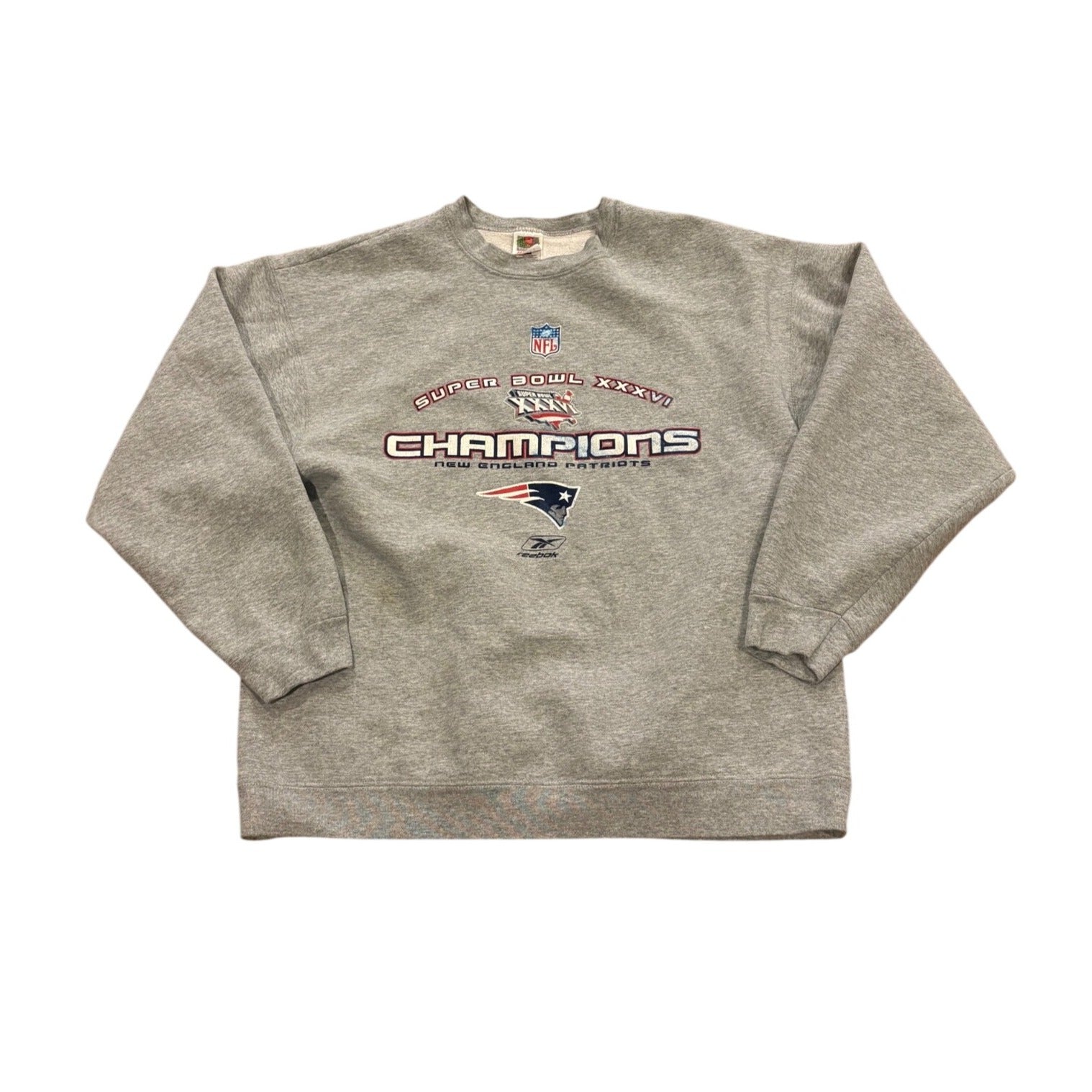Vintage New England Patriots Super Bowl 36 Champions Crewneck Sweatshirt 2XL