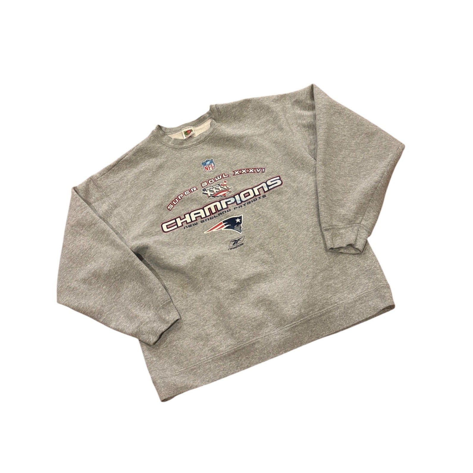 Vintage New England Patriots Super Bowl 36 Champions Crewneck Sweatshirt 2XL