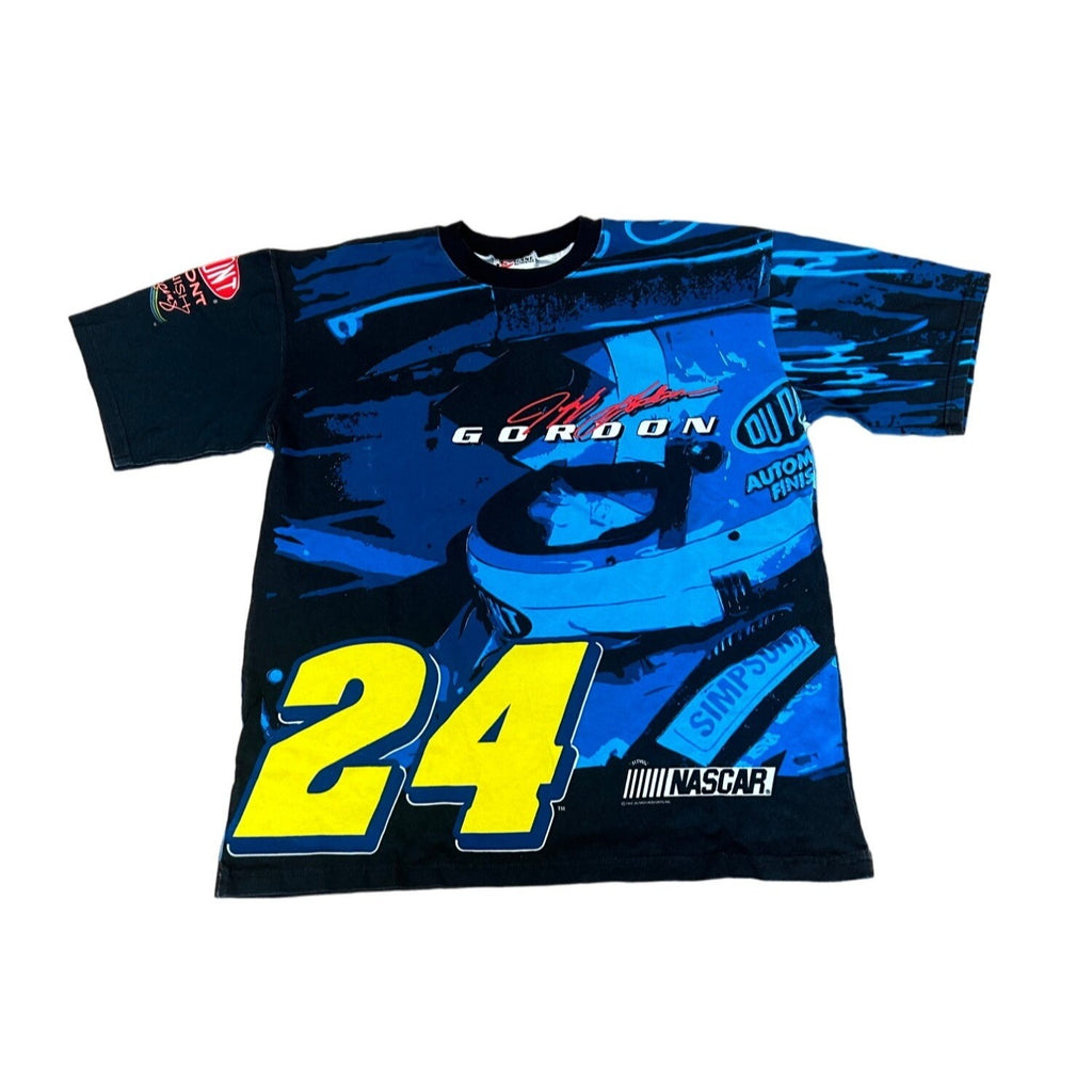 Vintage 1997 Nutmeg Mills Jeff Gordon Nascar All Over Print AOP T-Shirt Men's XL