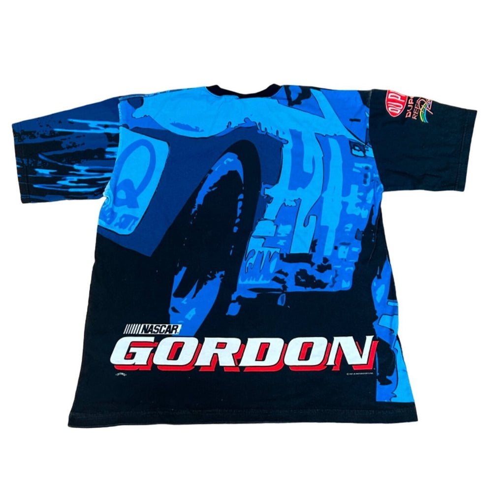 Vintage 1997 Nutmeg Mills Jeff Gordon Nascar All Over Print AOP T-Shirt Men's XL