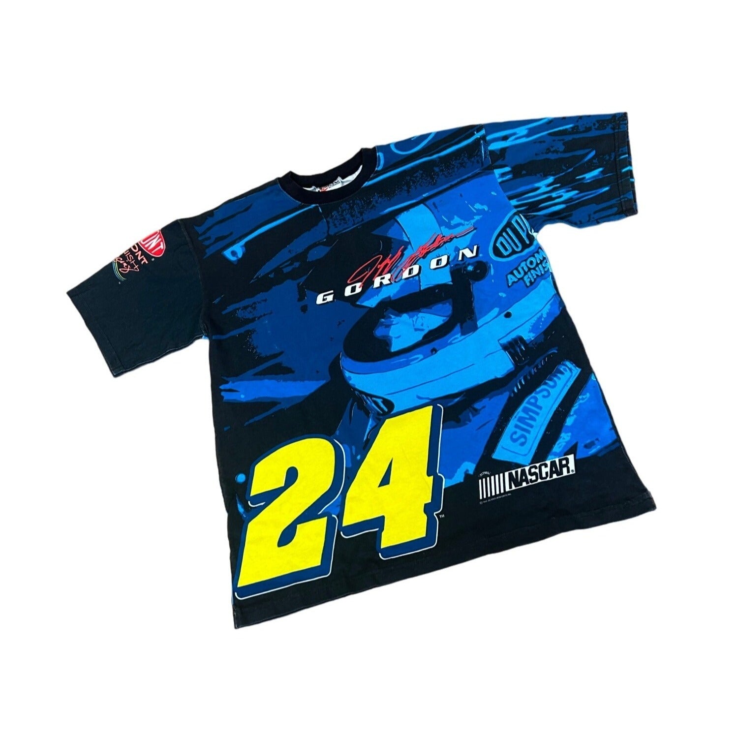 Vintage 1997 Nutmeg Mills Jeff Gordon Nascar All Over Print AOP T-Shirt Men's XL