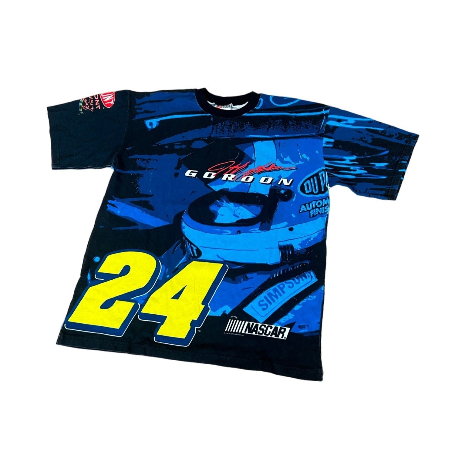 Vintage 1997 Nutmeg Mills Jeff Gordon Nascar All Over Print AOP T-Shirt Men's XL