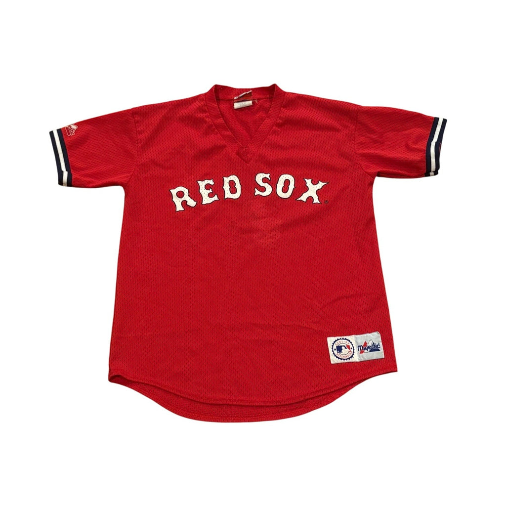 Vintage Majestic Boston Red Sox MLB Baseball Pullover Jersey Red Youth XL