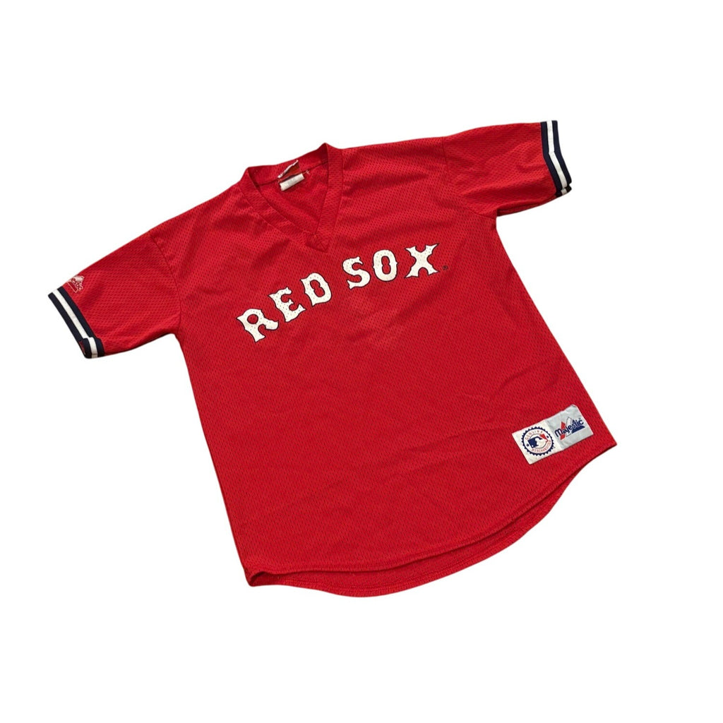 Vintage Majestic Boston Red Sox MLB Baseball Pullover Jersey Red Youth XL