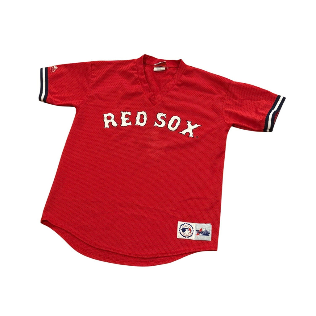 Vintage Majestic Boston Red Sox MLB Baseball Pullover Jersey Red Youth XL