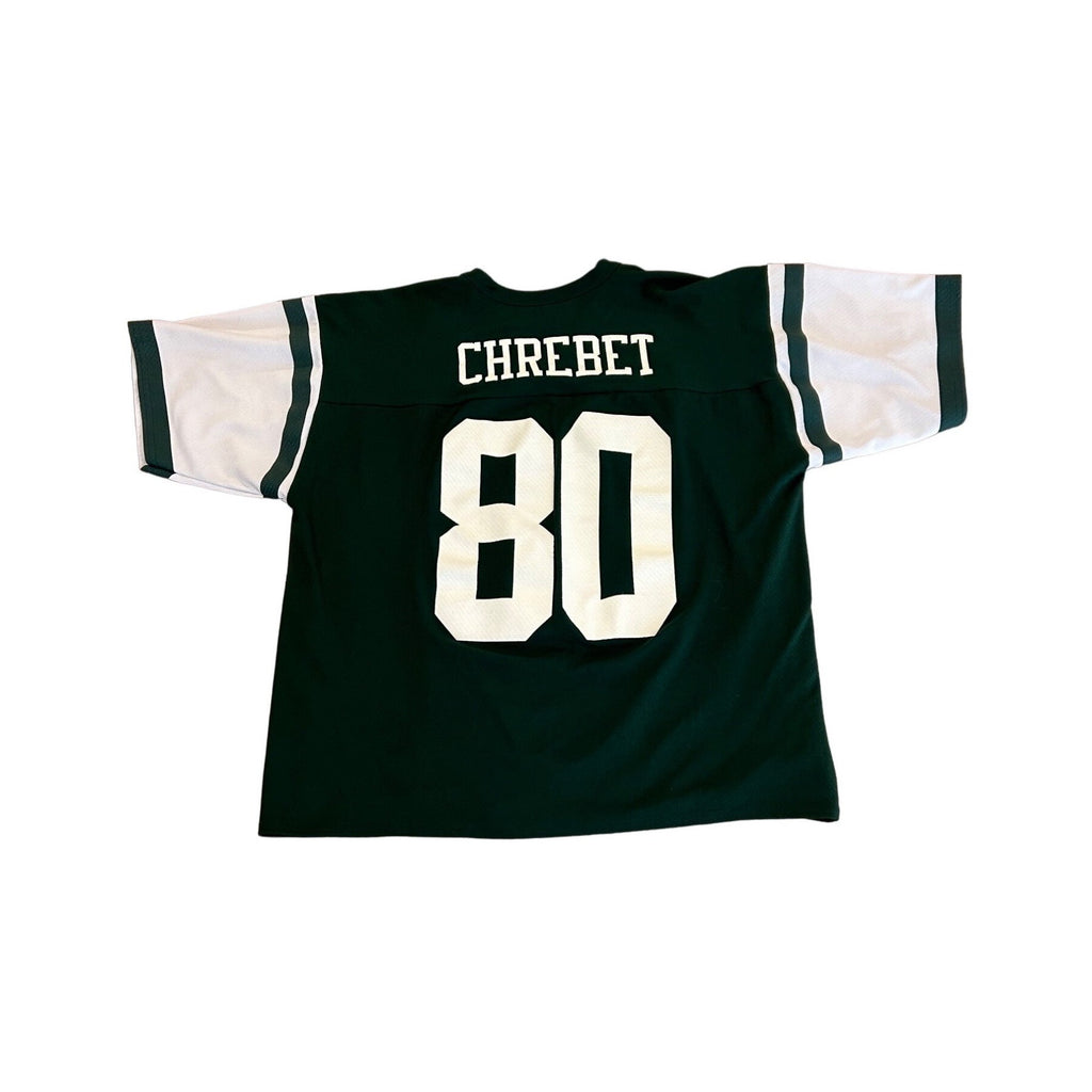 Vintage 1990's New York Jets Wayne Chrebet #80 Logo Athletic NFL Jersey Men's XL