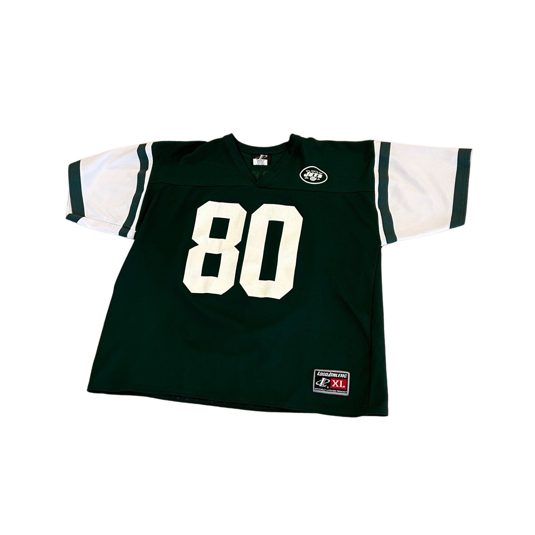 Vintage 1990's New York Jets Wayne Chrebet #80 Logo Athletic NFL Jersey Men's XL