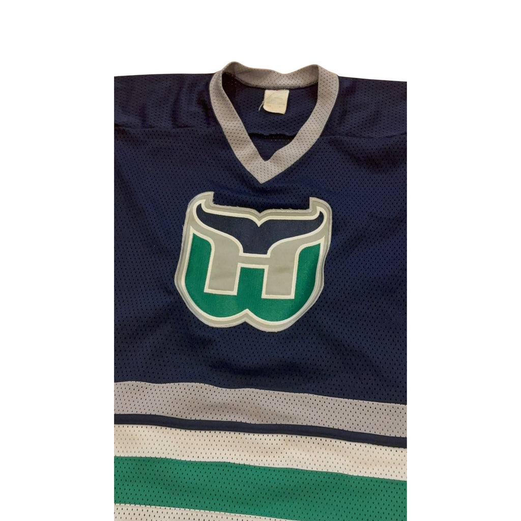 Vintage 80s CCM Hartford Whalers NHL Hockey Jersey Stitched Blue Men's Medium