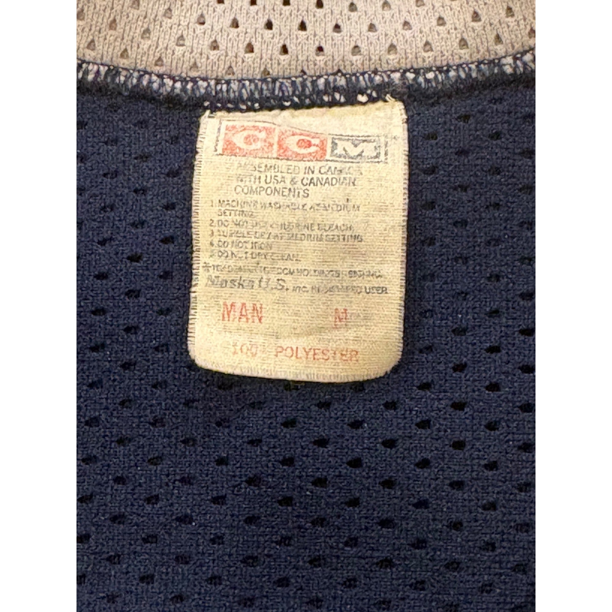 Vintage 80s CCM Hartford Whalers NHL Hockey Jersey Stitched Blue Men's Medium