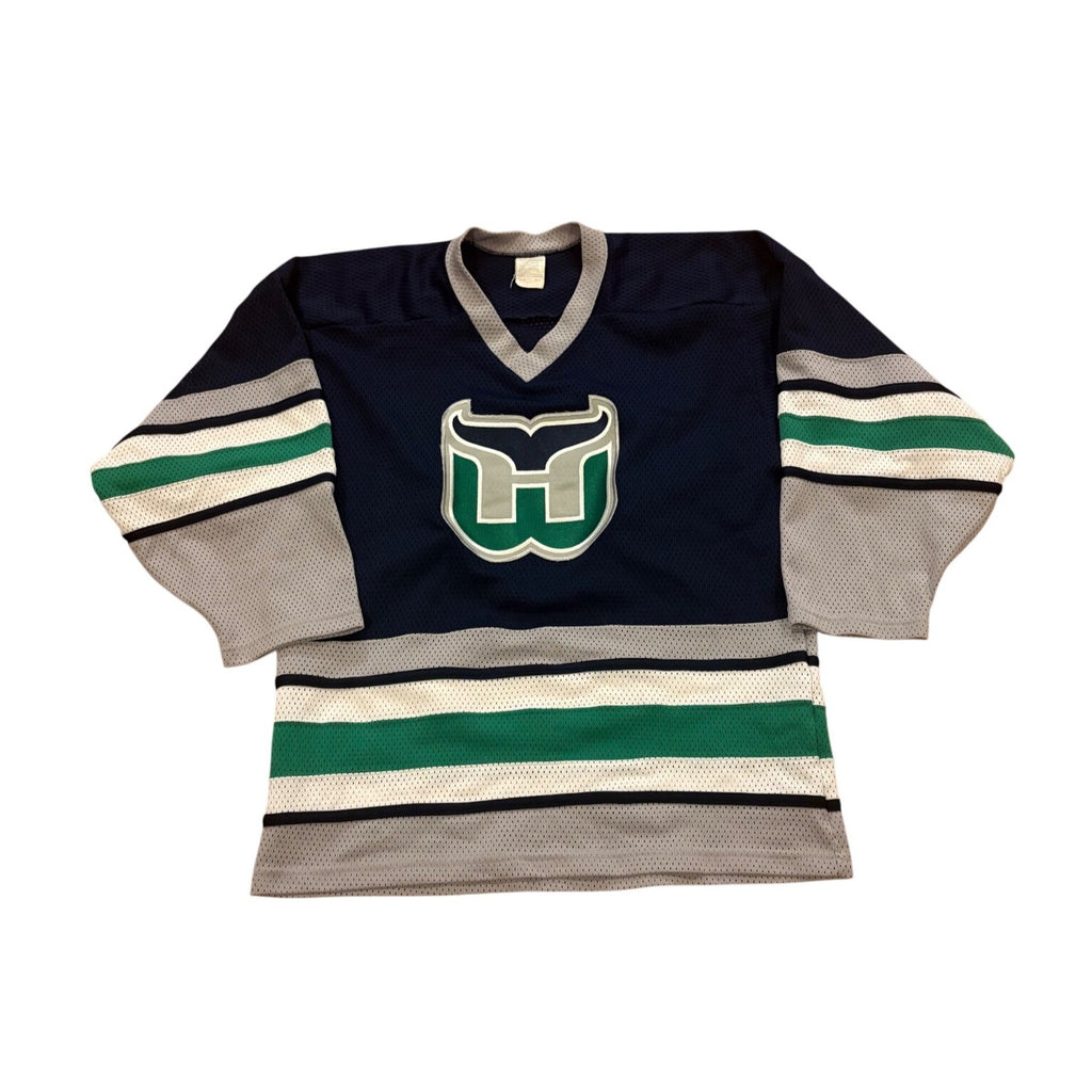 Vintage 80s CCM Hartford Whalers NHL Hockey Jersey Stitched Blue Men's Medium
