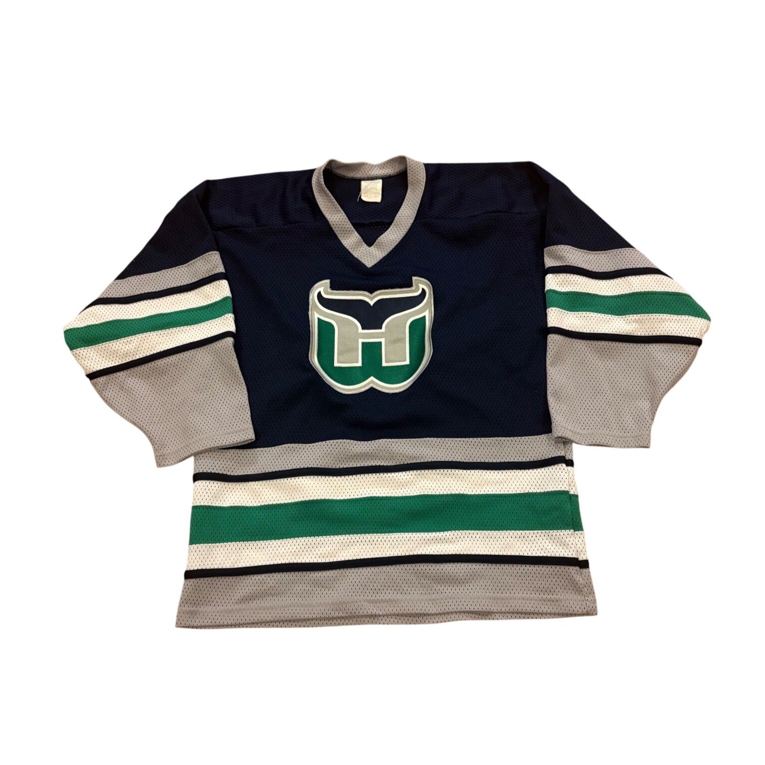 Vintage 80s CCM Hartford Whalers NHL Hockey Jersey Stitched Blue Men's Medium
