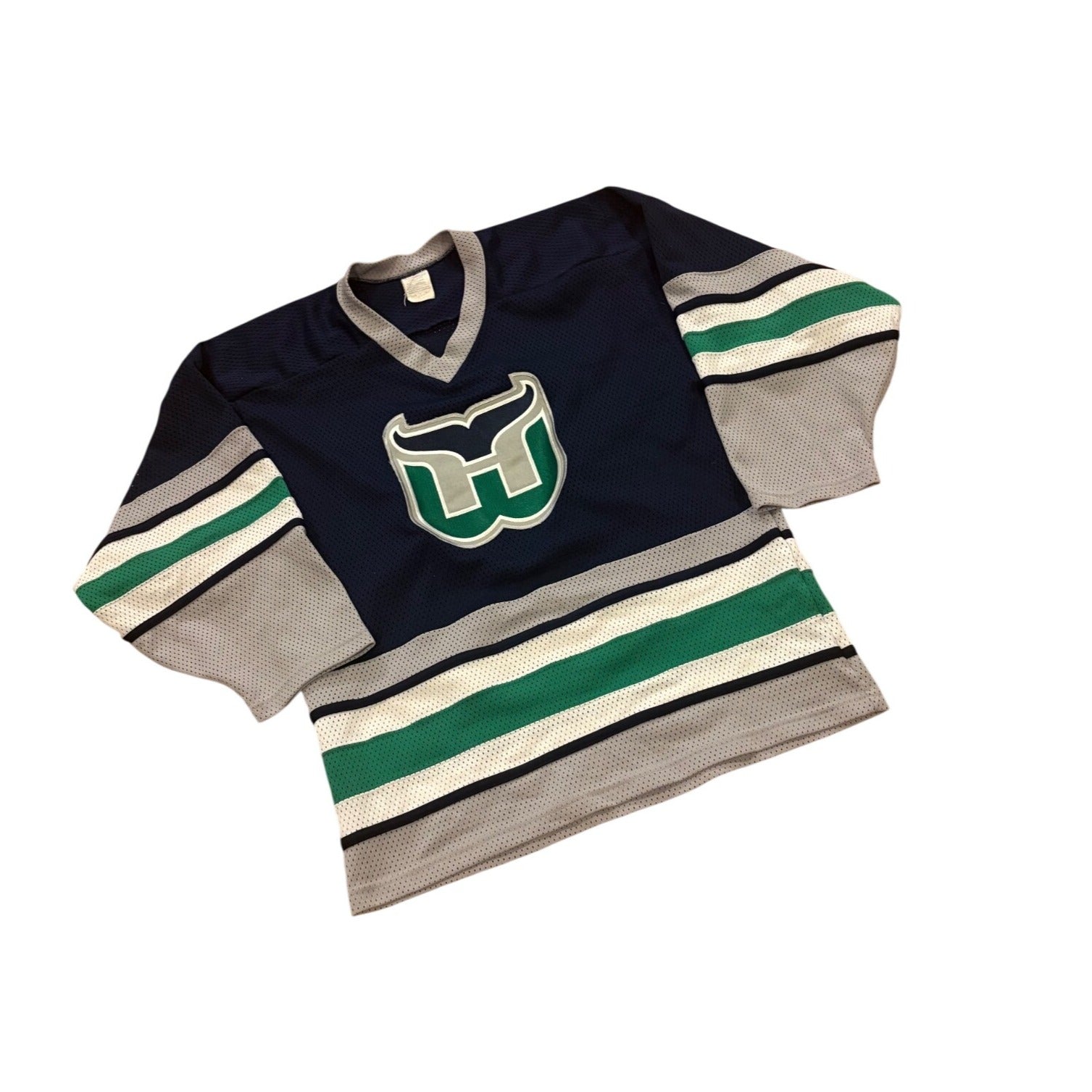 Vintage 80s CCM Hartford Whalers NHL Hockey Jersey Stitched Blue Men's Medium