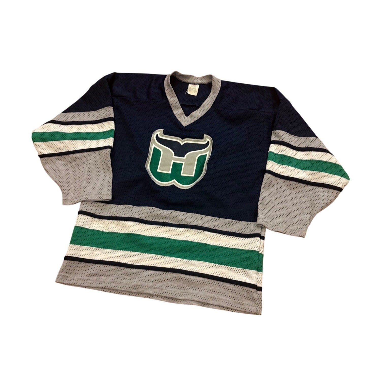 Vintage 80s CCM Hartford Whalers NHL Hockey Jersey Stitched Blue Men's Medium