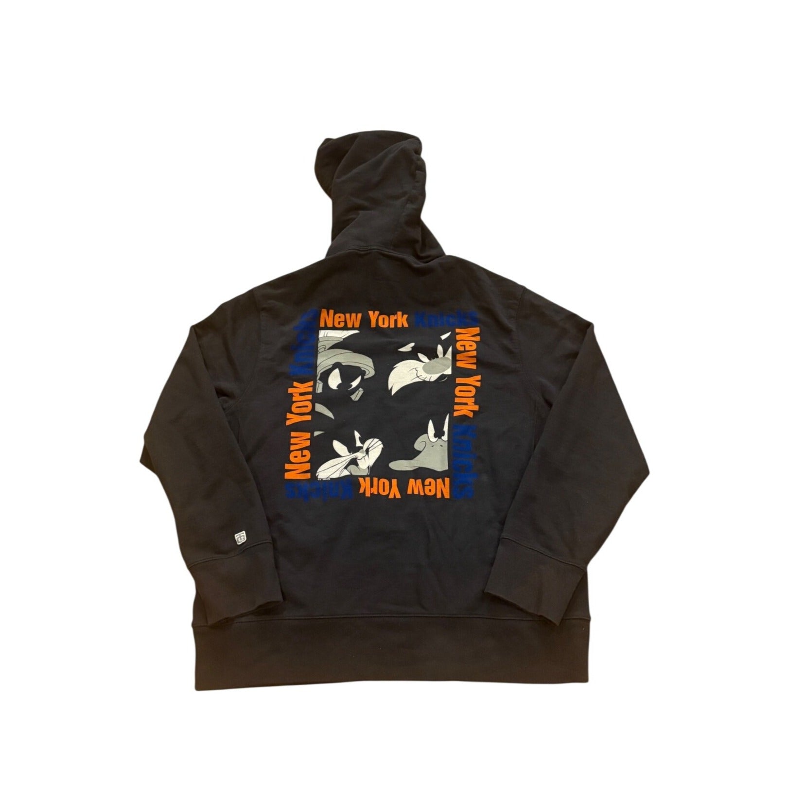New York Knicks NBA Basketball Looney Tunes Hoodie Sweatshirt Black Men's Large