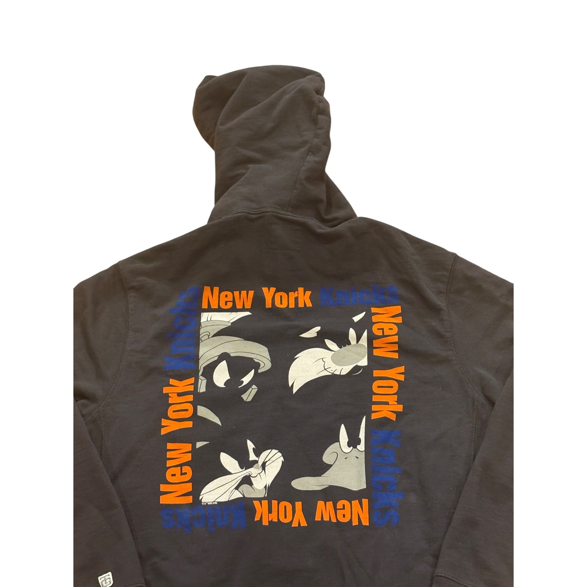 New York Knicks NBA Basketball Looney Tunes Hoodie Sweatshirt Black Men's Large