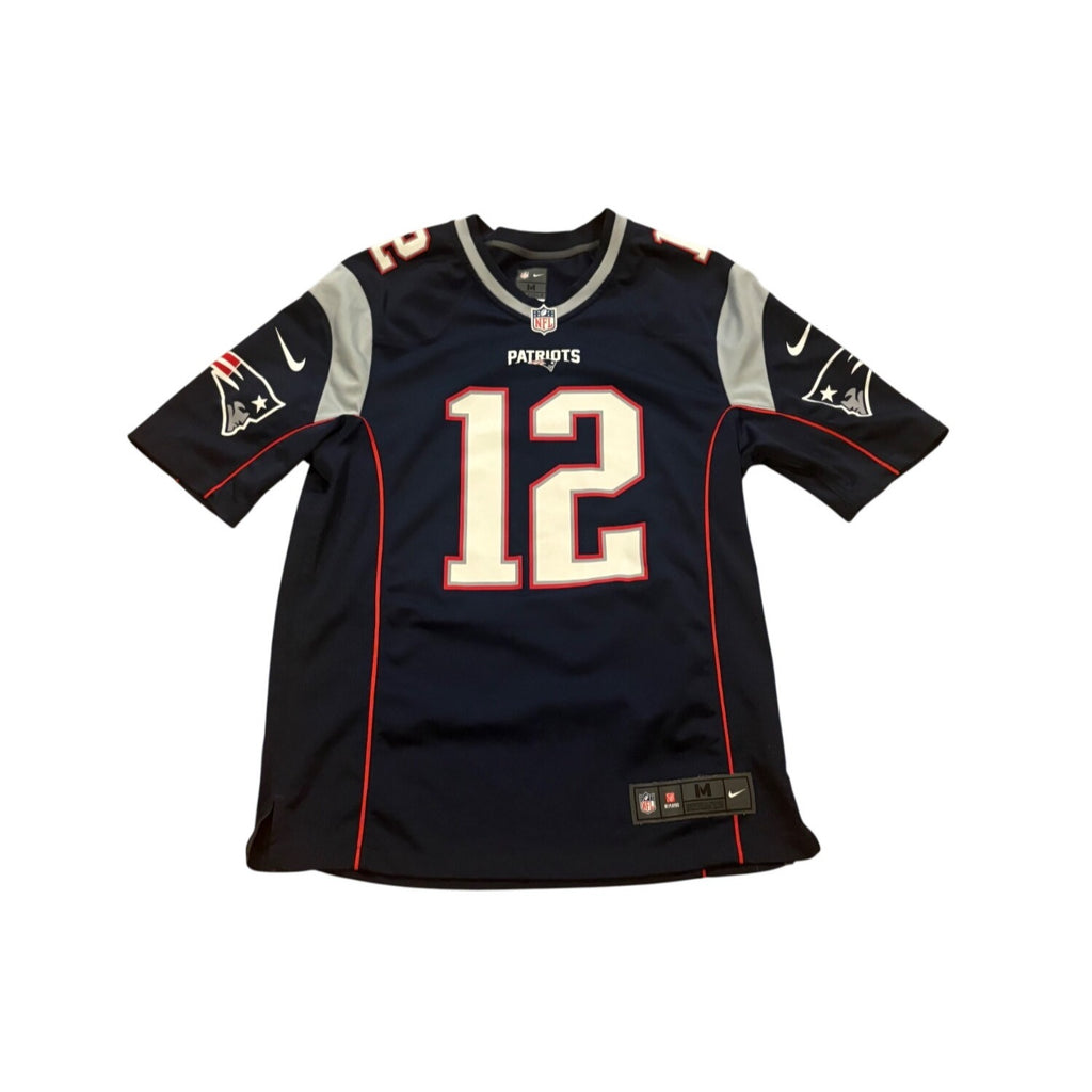 Nike New England Patriots Tom Brady #12 Blue NFL Football Jersey Men's Medium