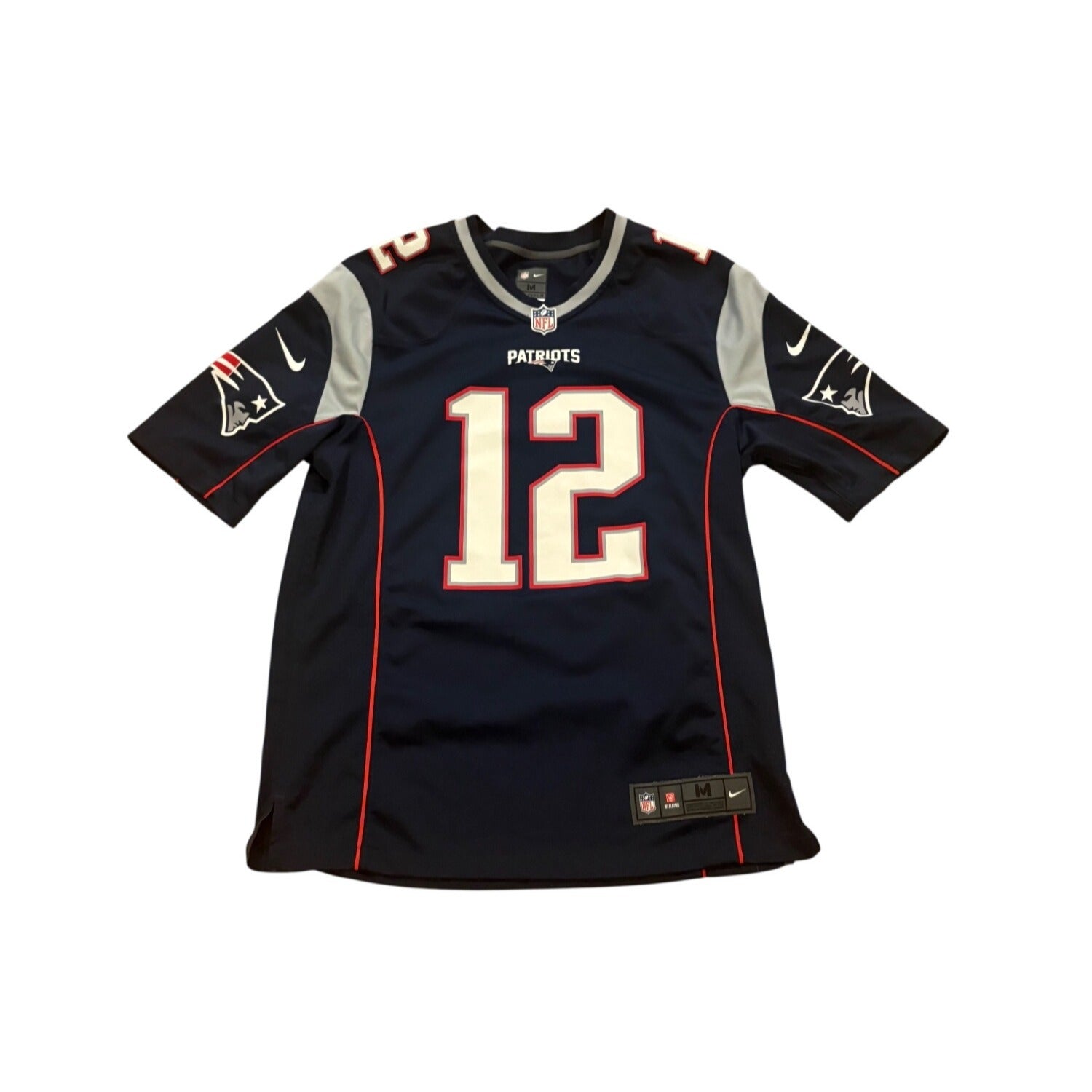 Nike New England Patriots Tom Brady #12 Blue NFL Football Jersey Men's Medium