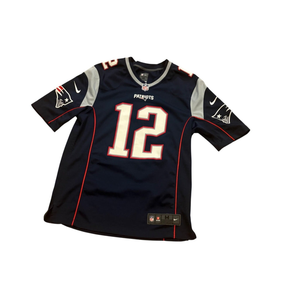 Nike New England Patriots Tom Brady #12 Blue NFL Football Jersey Men's Medium