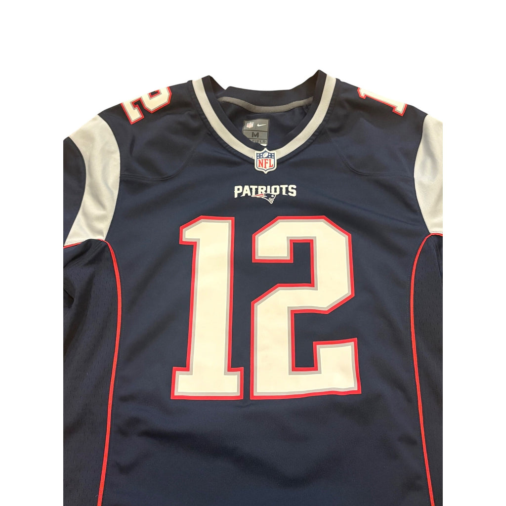 Nike New England Patriots Tom Brady #12 Blue NFL Football Jersey Men's Medium
