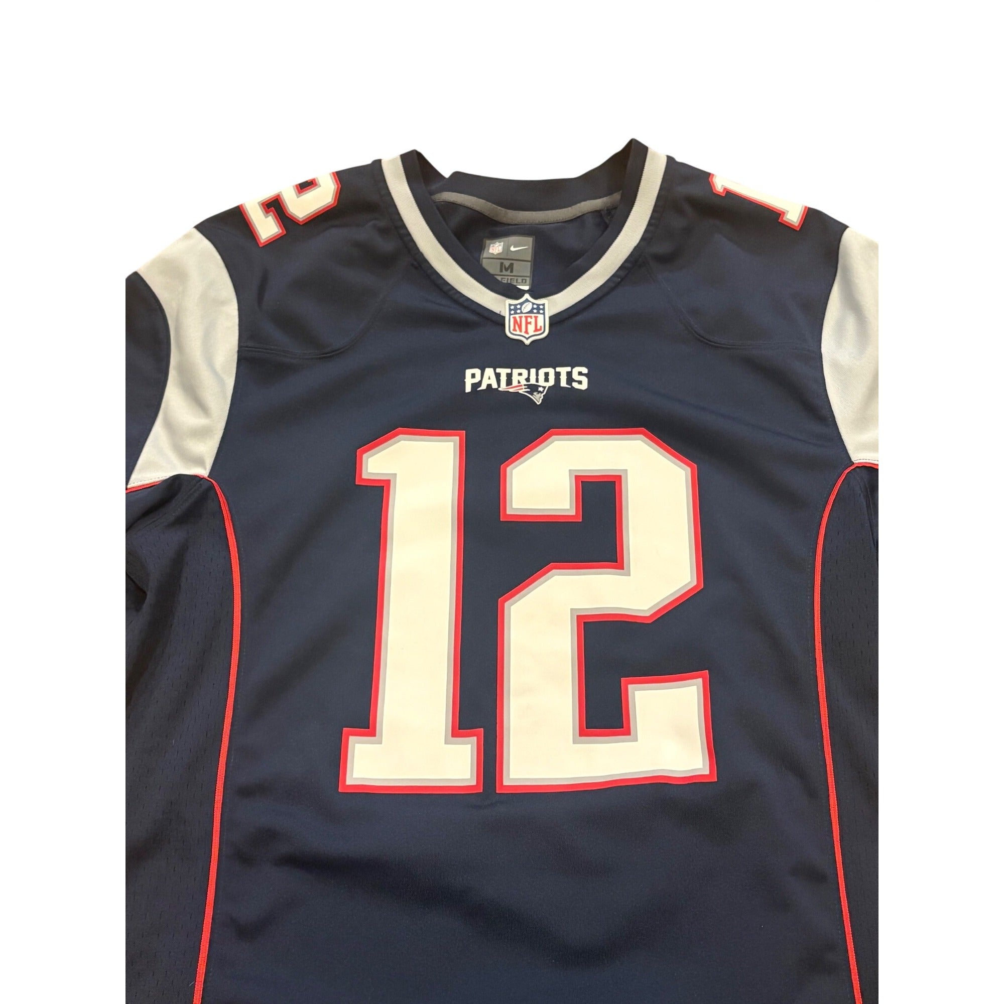 Nike New England Patriots Tom Brady #12 Blue NFL Football Jersey Men's Medium