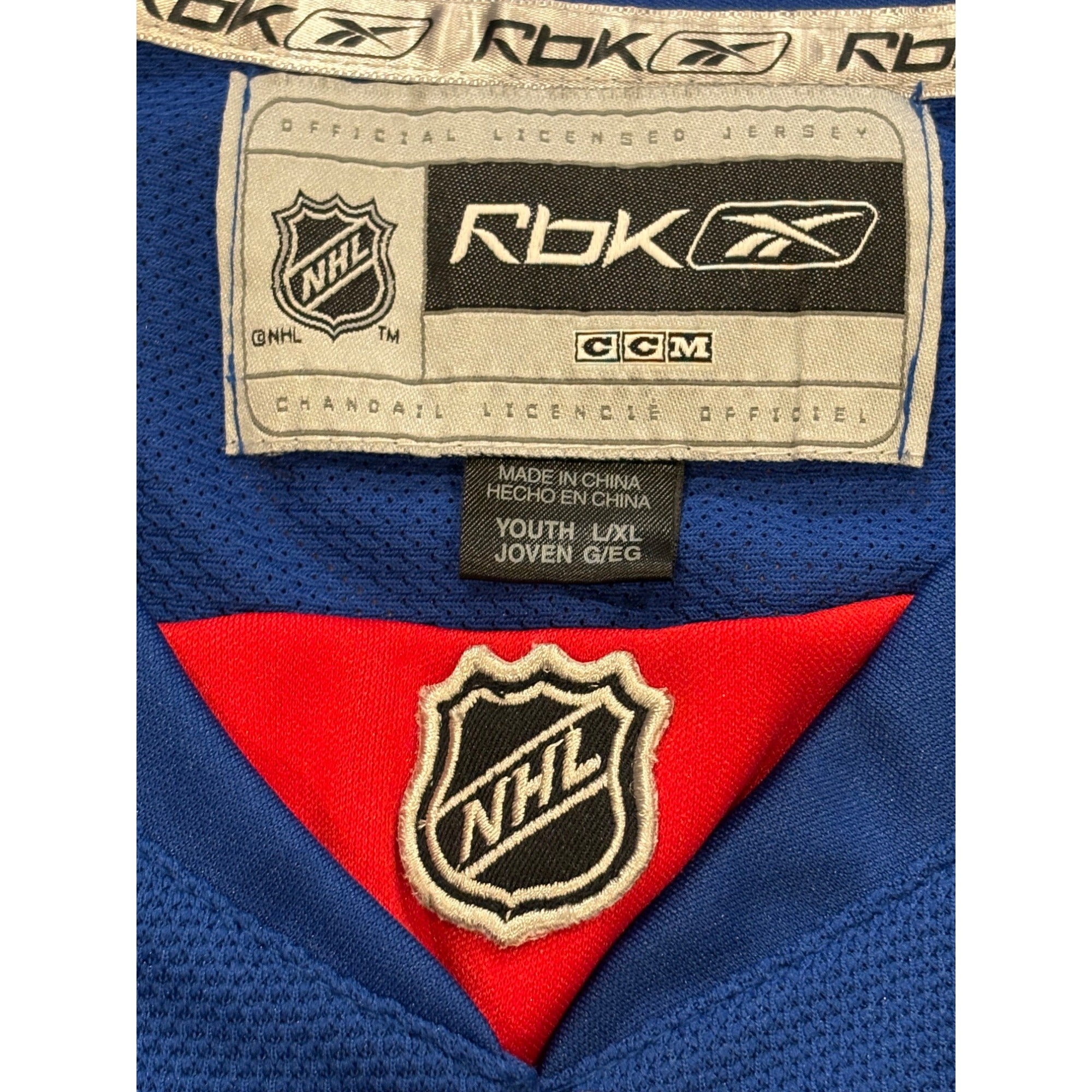 Reebok New York Rangers Stitched NHL Blue Hockey Jersey Youth L/XL