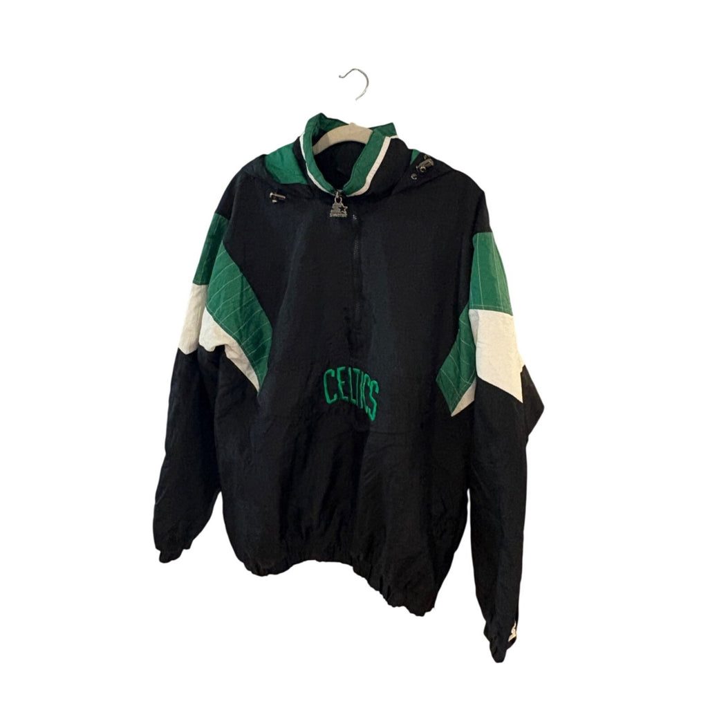 Starter Boston Celtics NBA Basketball Hooded Puffer Jacket Black Men's Medium