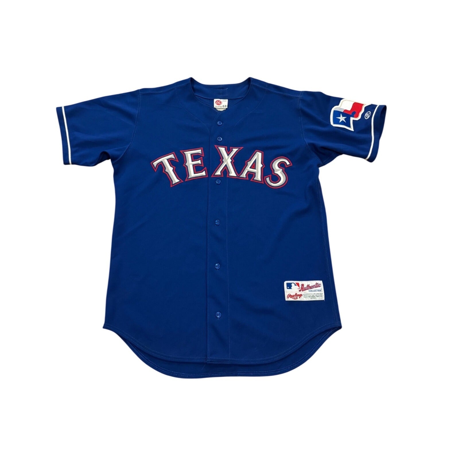 Vintage Rawlings Texas Rangers Authentic MLB Baseball Jersey Blue Men's Size 44