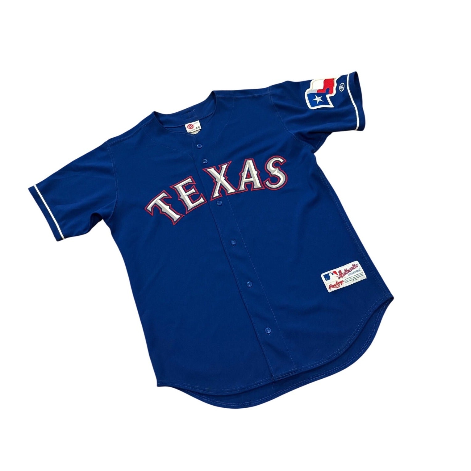 Vintage Rawlings Texas Rangers Authentic MLB Baseball Jersey Blue Men's Size 44