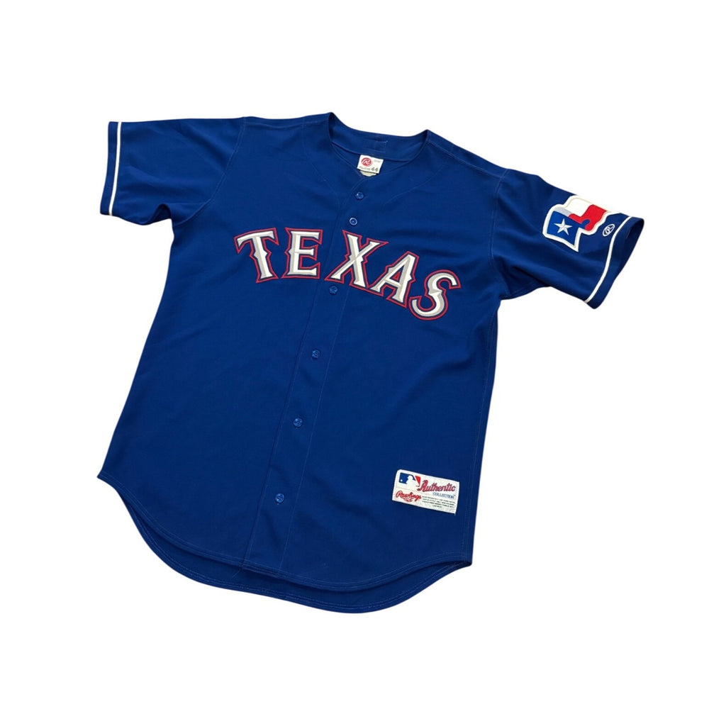 Vintage Rawlings Texas Rangers Authentic MLB Baseball Jersey Blue Men's Size 44