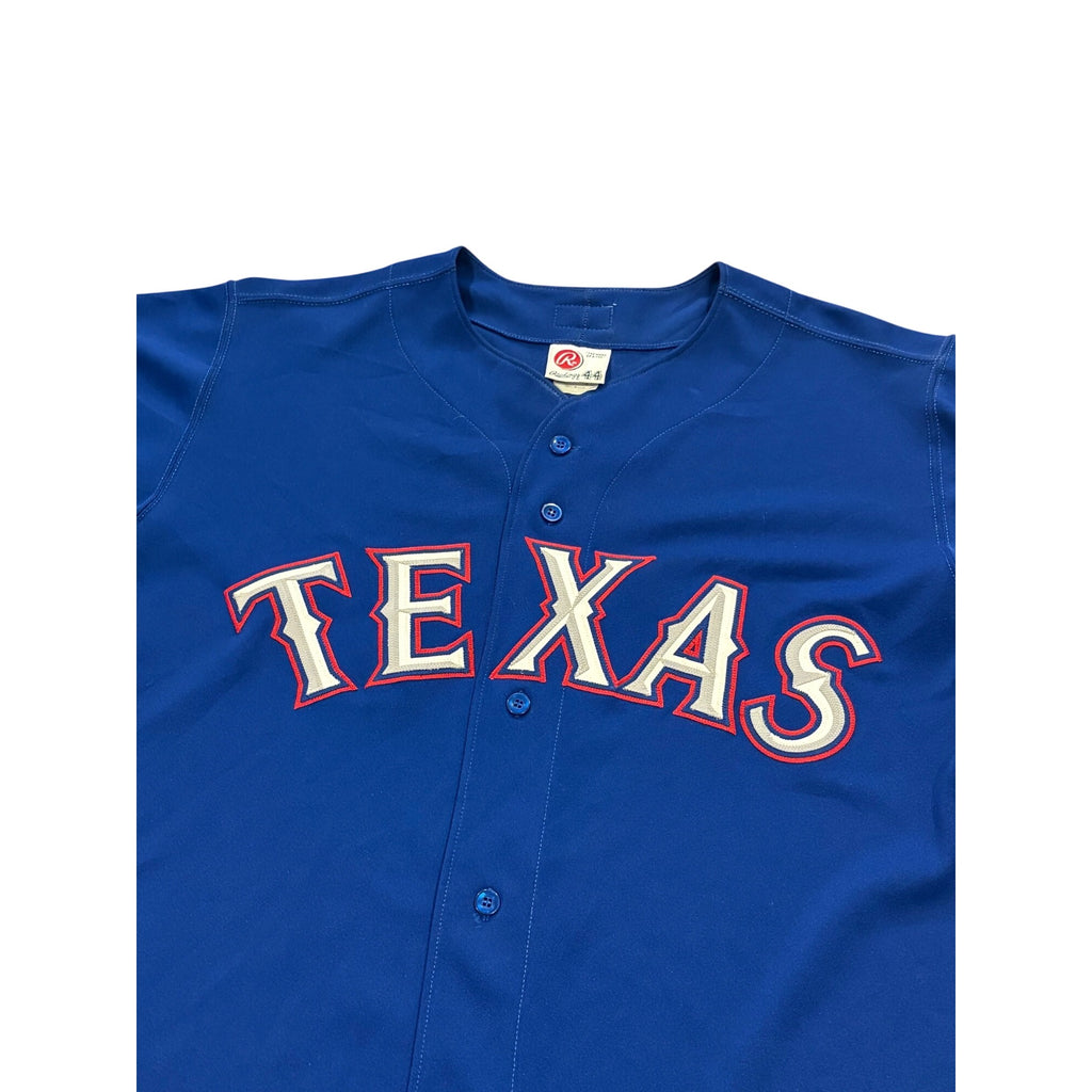 Vintage Rawlings Texas Rangers Authentic MLB Baseball Jersey Blue Men's Size 44