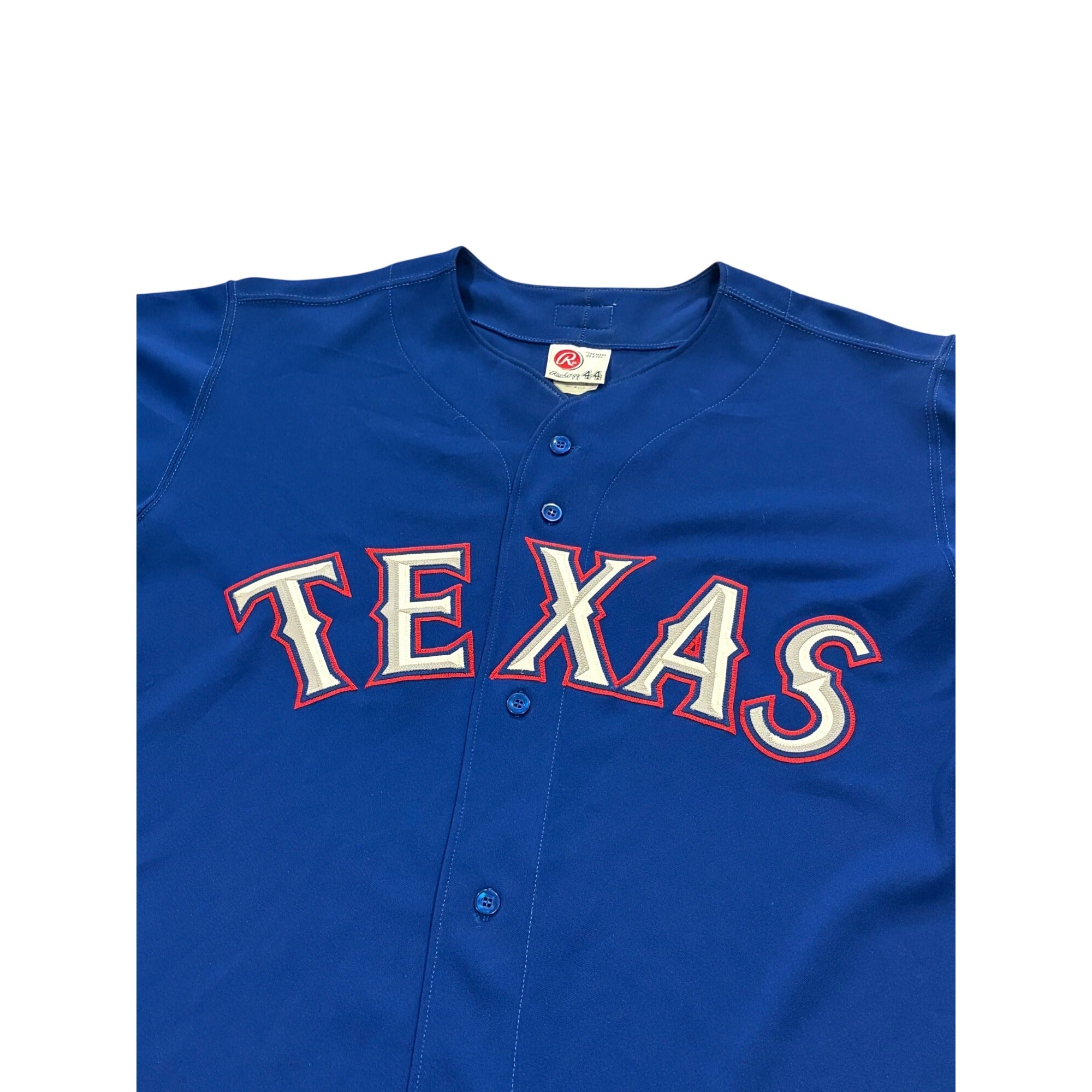 Vintage Rawlings Texas Rangers Authentic MLB Baseball Jersey Blue Men's Size 44
