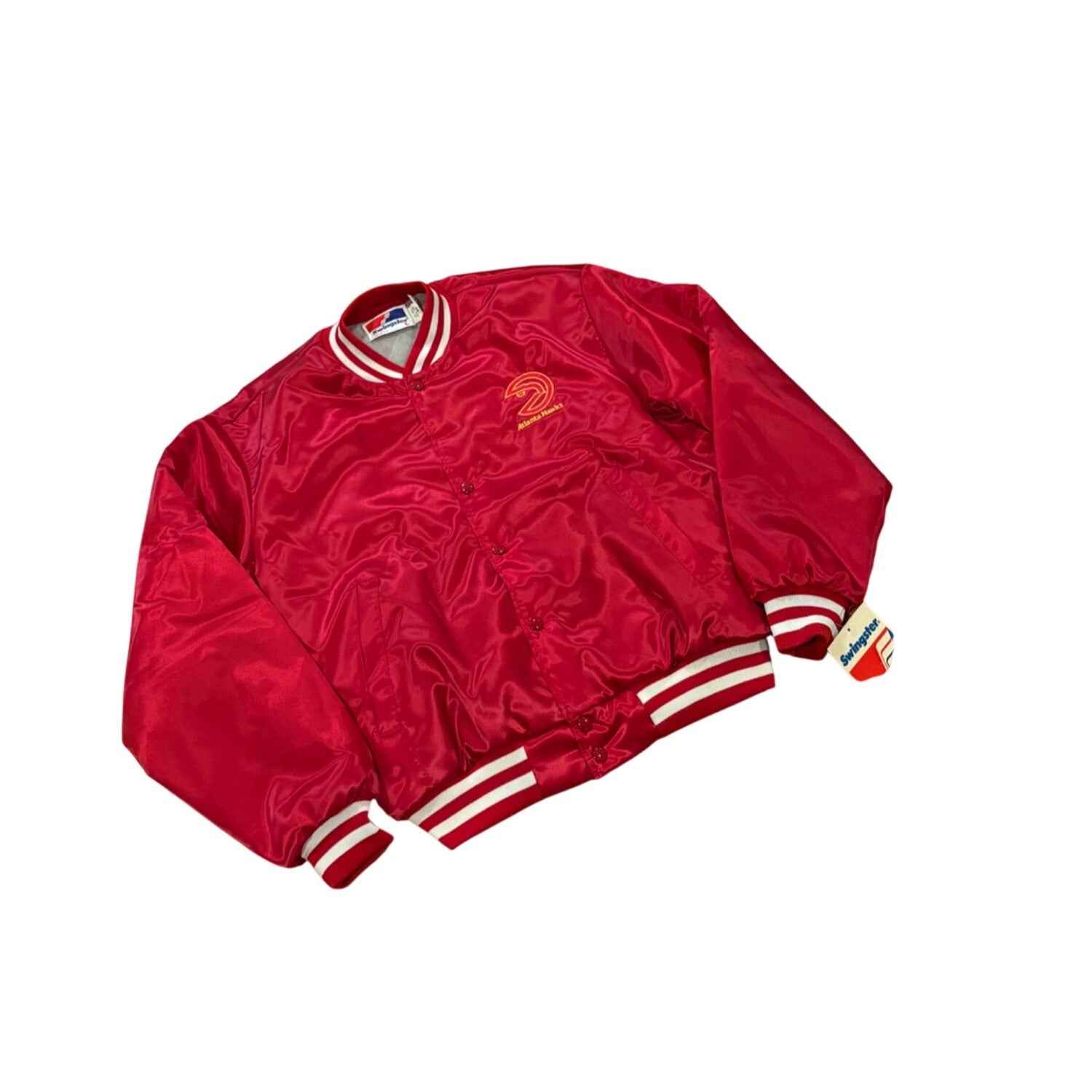 Deadstock Vintage 1980's Swingster Atlanta Hawks NBA Satin Jacket Men's Large