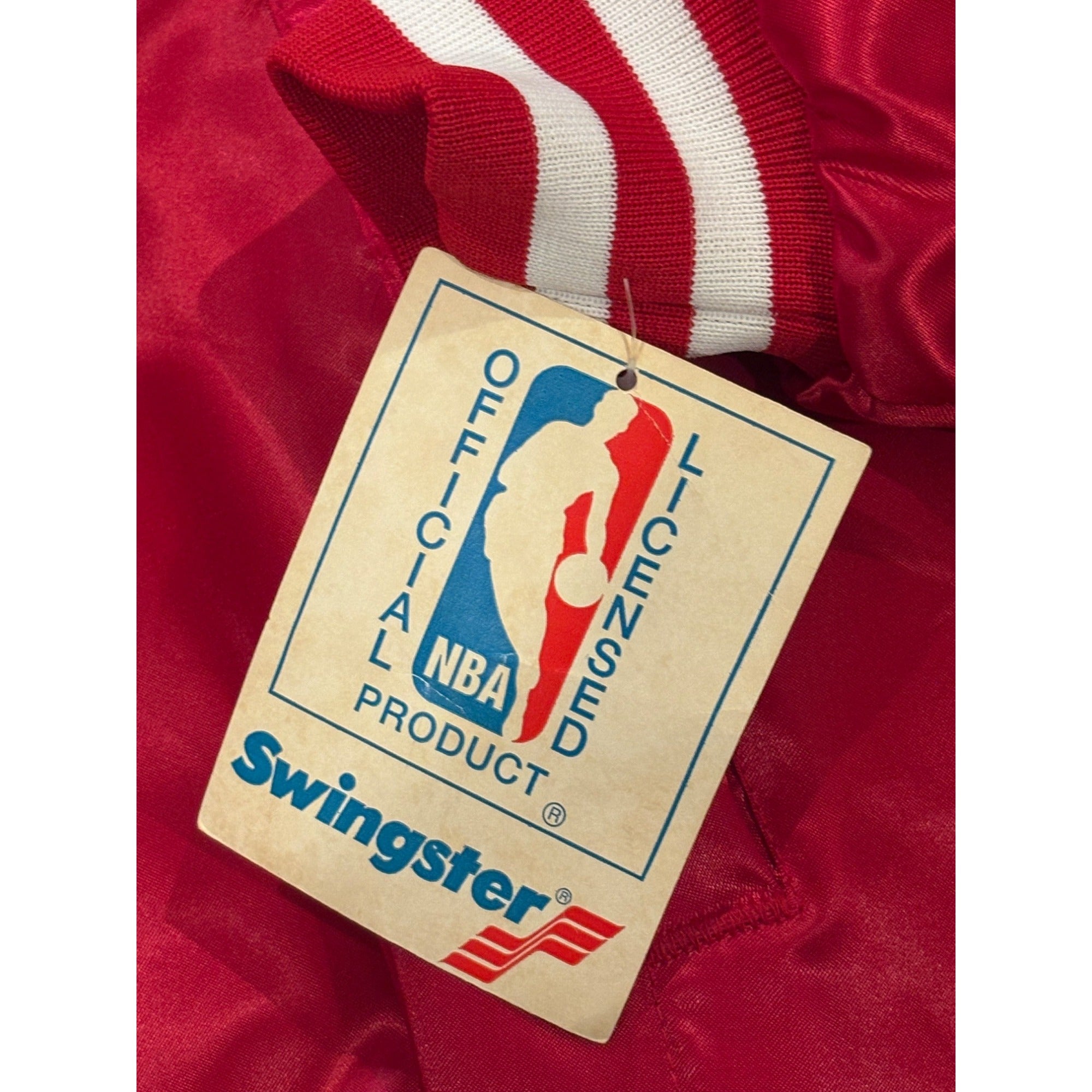 Deadstock Vintage 1980's Swingster Atlanta Hawks NBA Satin Jacket Men's Large