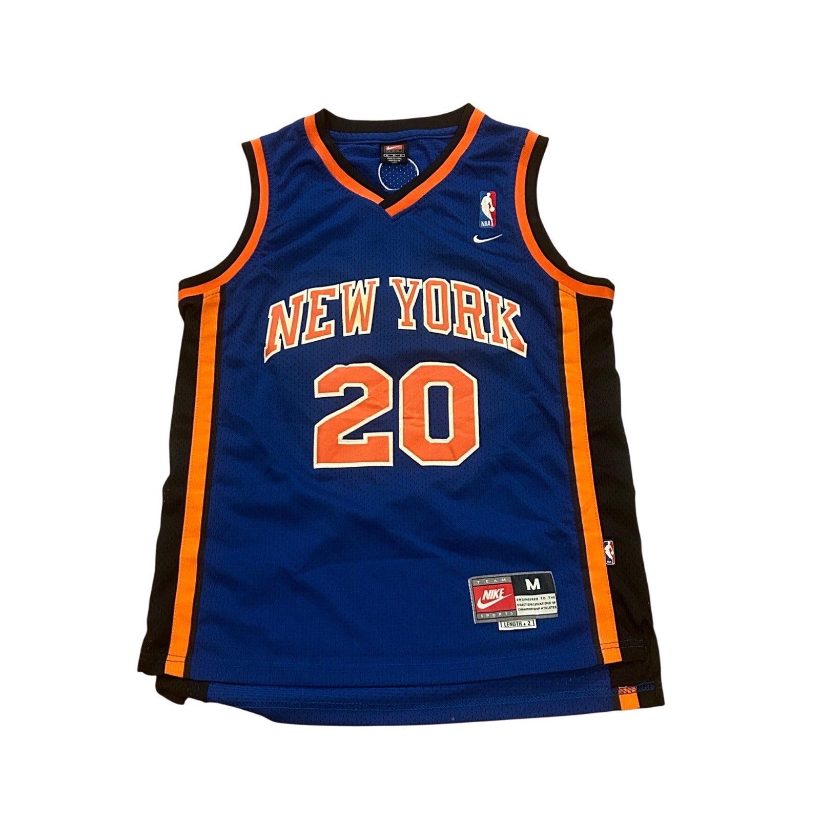 Nike New York Knicks Allan Houston #20 Stitched NBA Jersey Men’s M Length +2