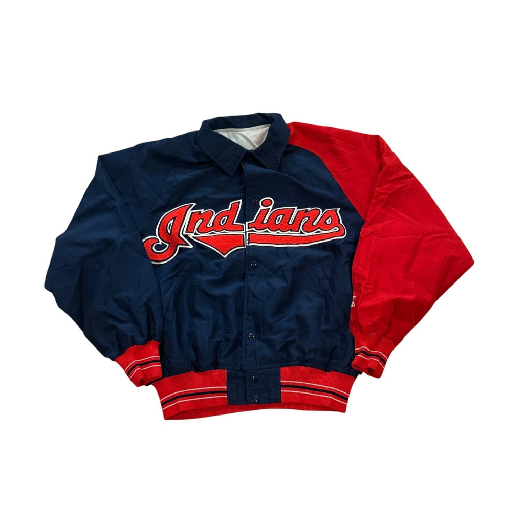 Vintage 90s Starter Diamond Collection Cleveland Indians MLB Bomber Jacket M