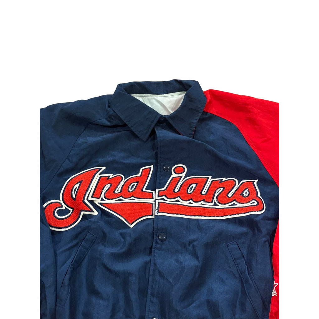 Vintage 90s Starter Diamond Collection Cleveland Indians MLB Bomber Jacket M