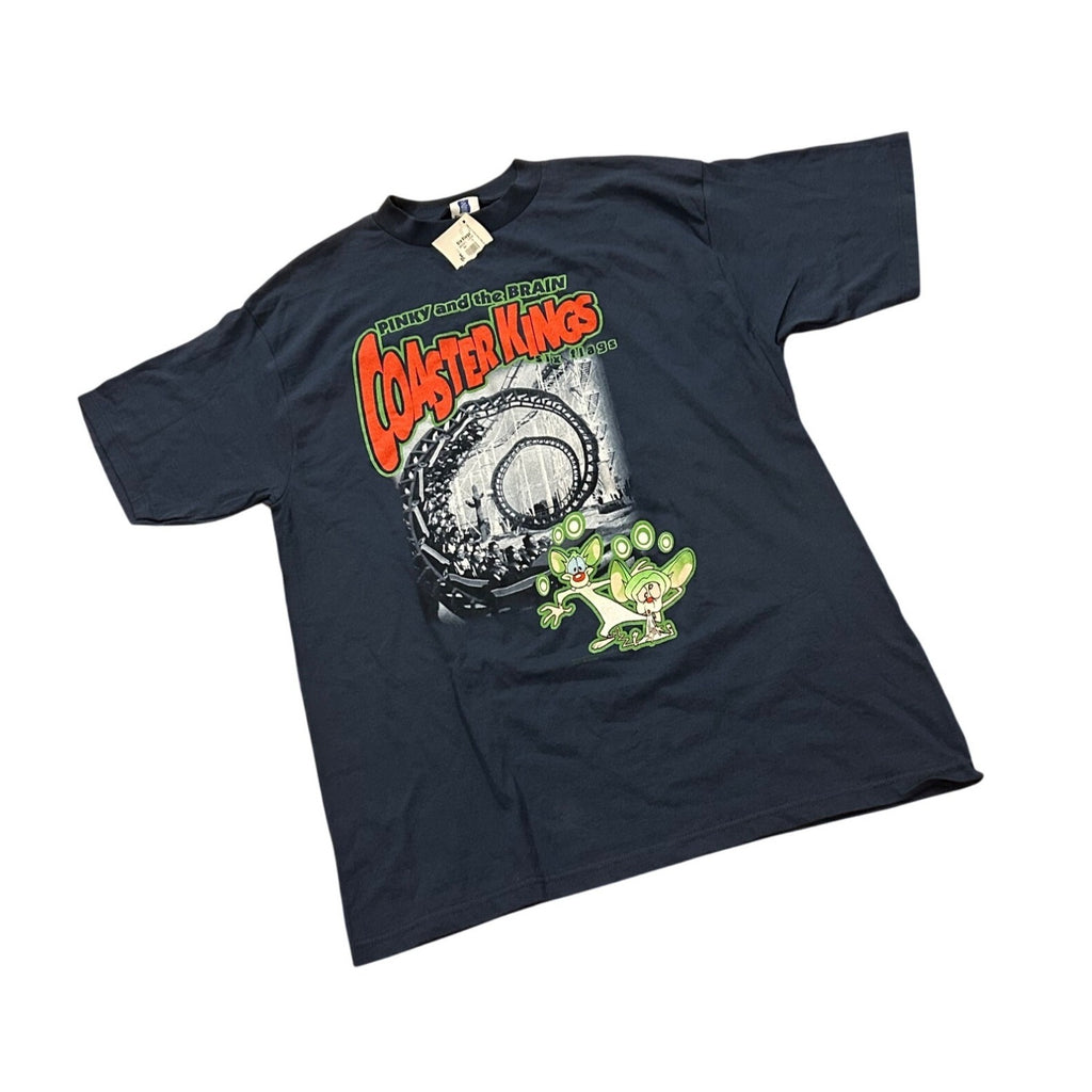 Rare Vintage 1997 Pinky and the Brain Coaster Kings Six Flags T-Shirt Men's XL