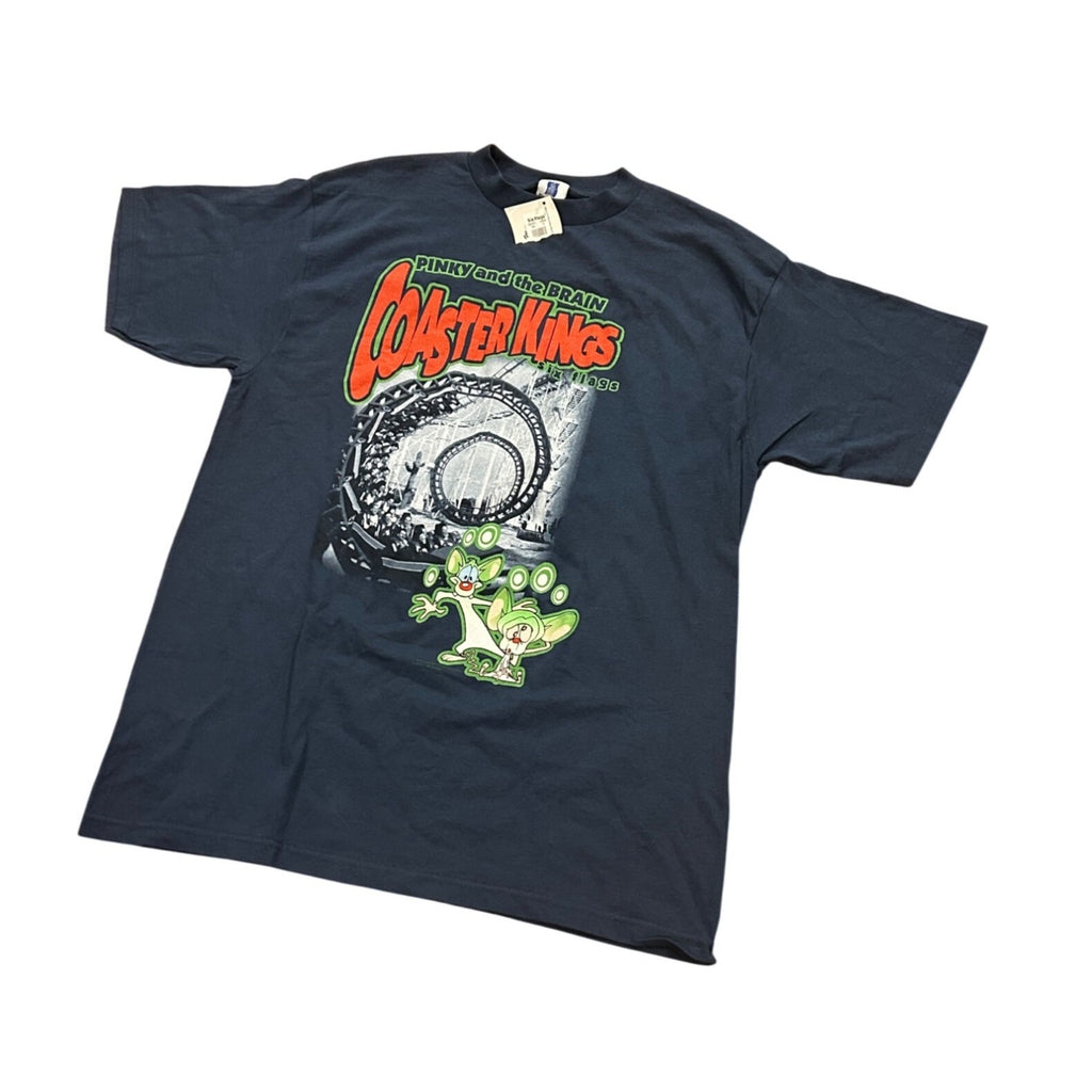 Rare Vintage 1997 Pinky and the Brain Coaster Kings Six Flags T-Shirt Men's XL