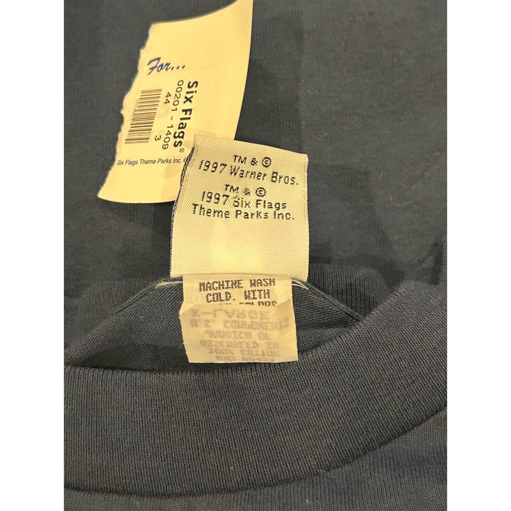 Rare Vintage 1997 Pinky and the Brain Coaster Kings Six Flags T-Shirt Men's XL