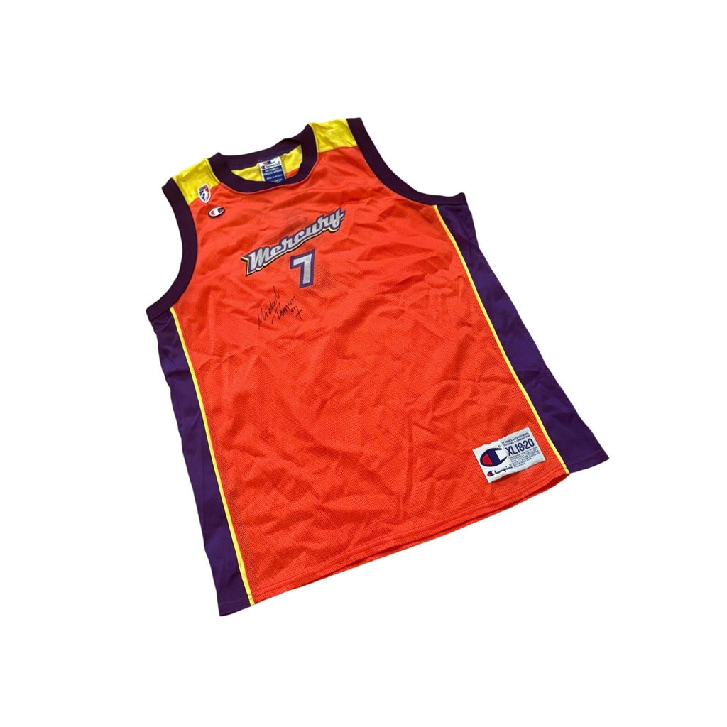 Vtg 90s Champion Phoenix Mercury Michele Timms #7 Signed WNBA Jersey Youth XL