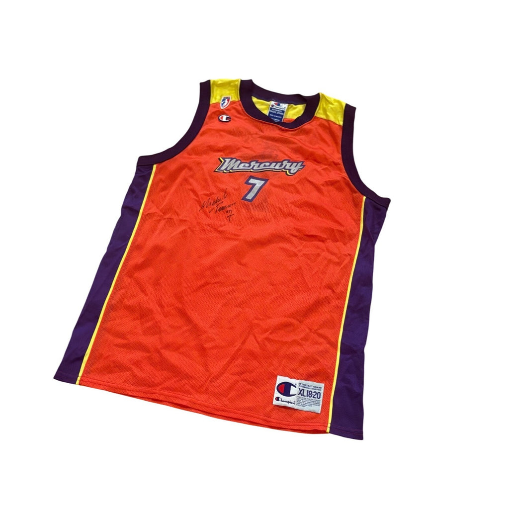 Vtg 90s Champion Phoenix Mercury Michele Timms #7 Signed WNBA Jersey Youth XL