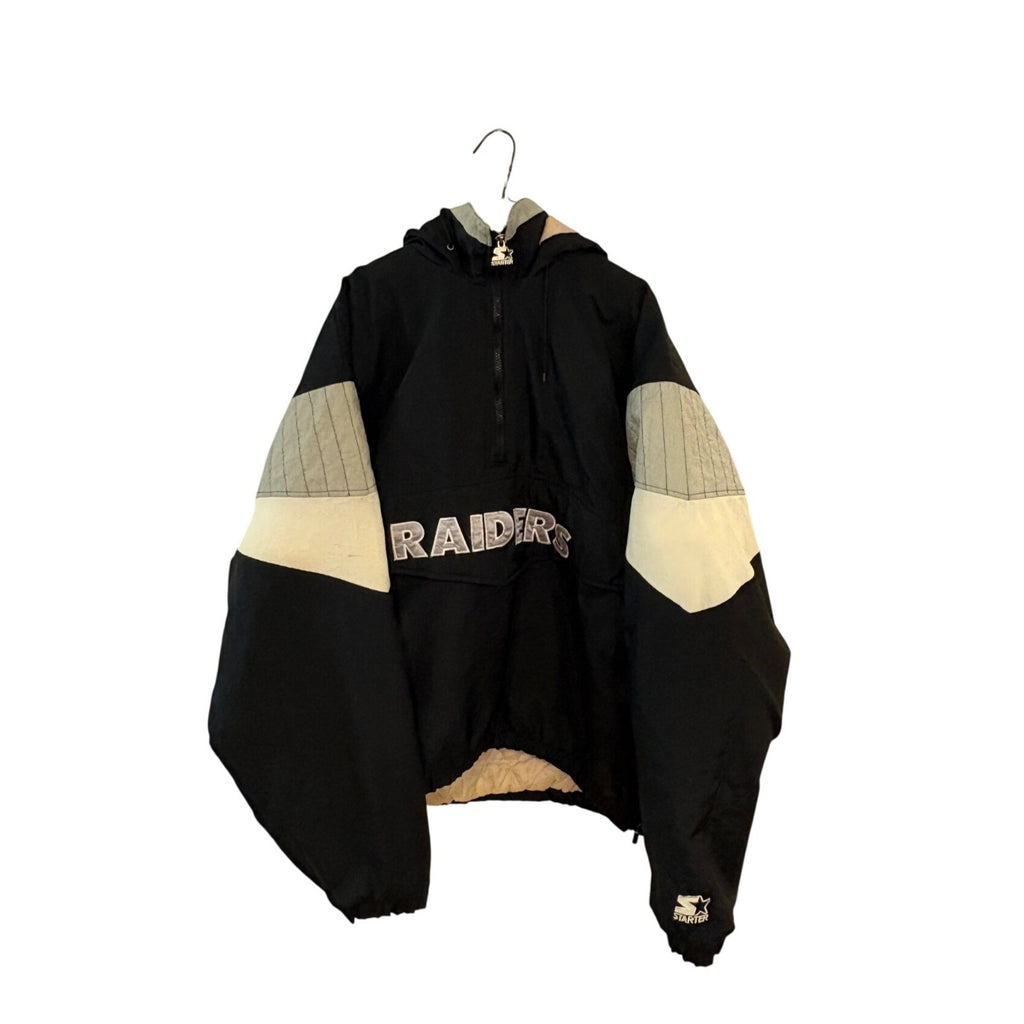 Vintage 1990's Starter Los Angles Oakland Las Vegas Raiders NFL Puffer Jacket XL