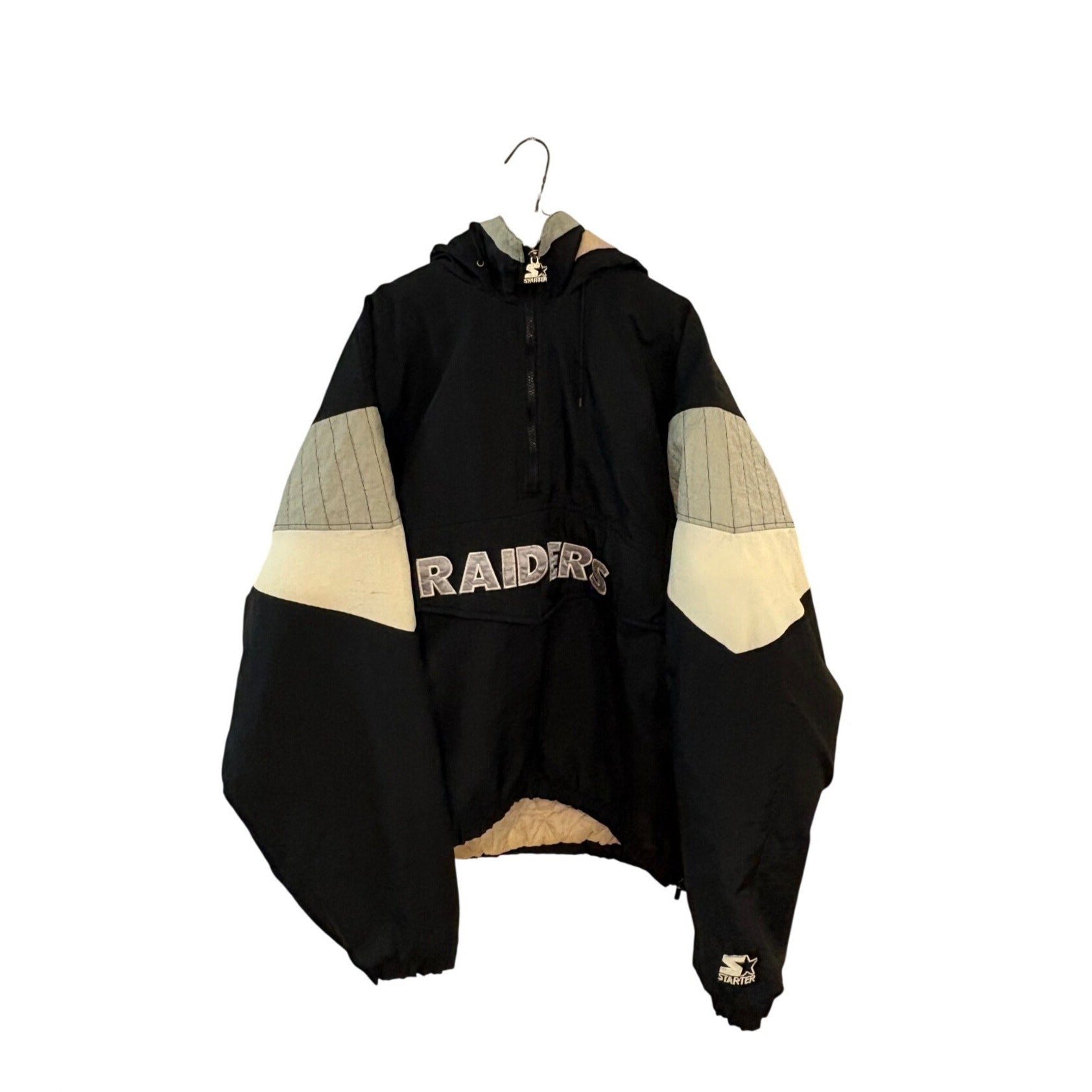 Vintage 1990's Starter Los Angles Oakland Las Vegas Raiders NFL Puffer Jacket XL