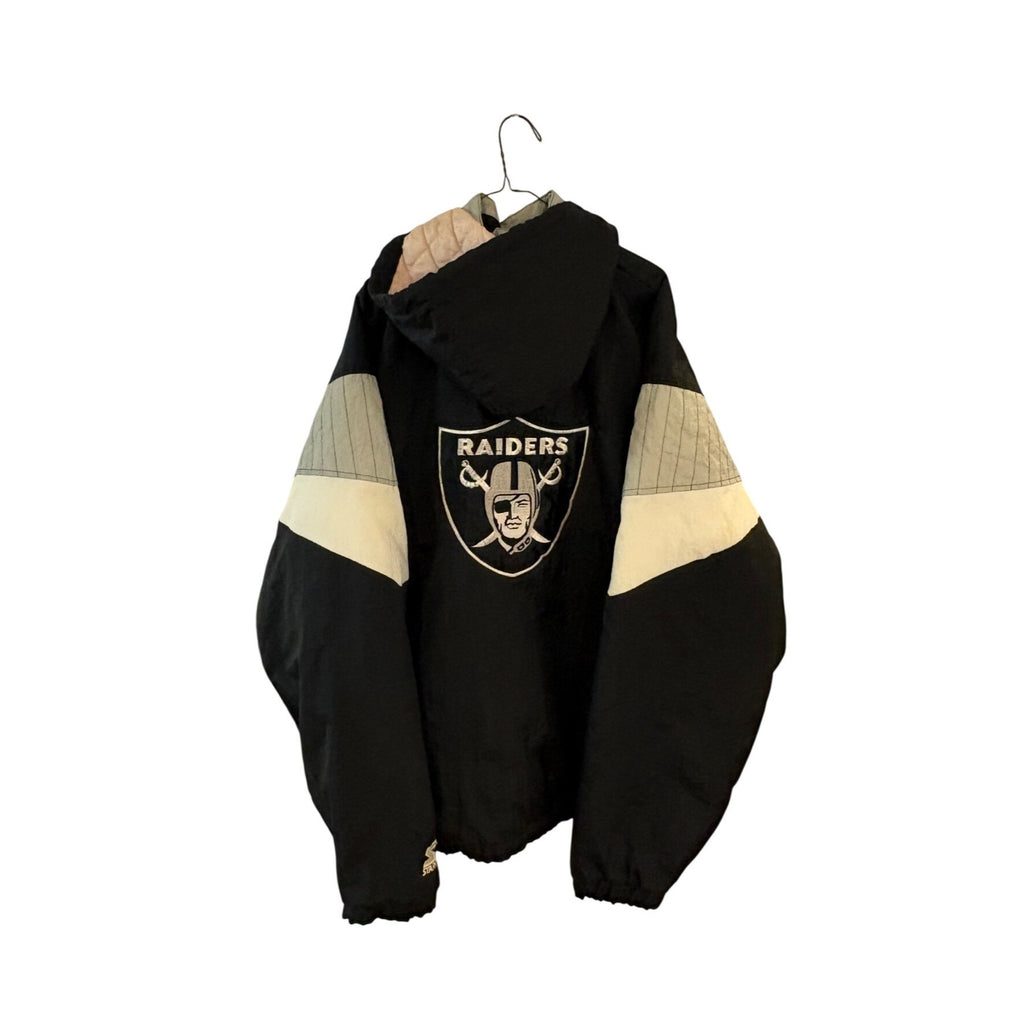 Vintage 1990's Starter Los Angles Oakland Las Vegas Raiders NFL Puffer Jacket XL