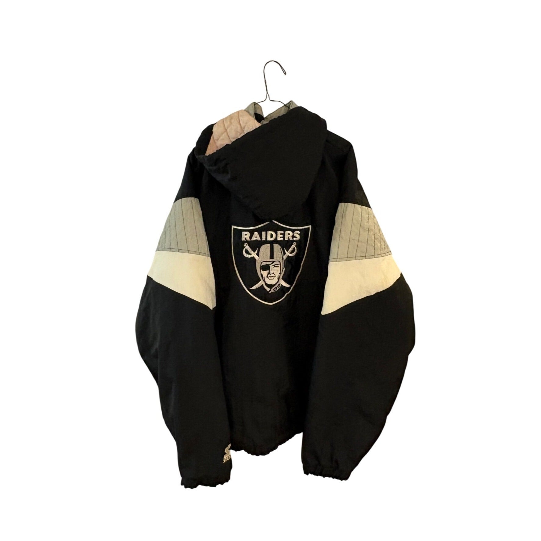 Vintage 1990's Starter Los Angles Oakland Las Vegas Raiders NFL Puffer Jacket XL