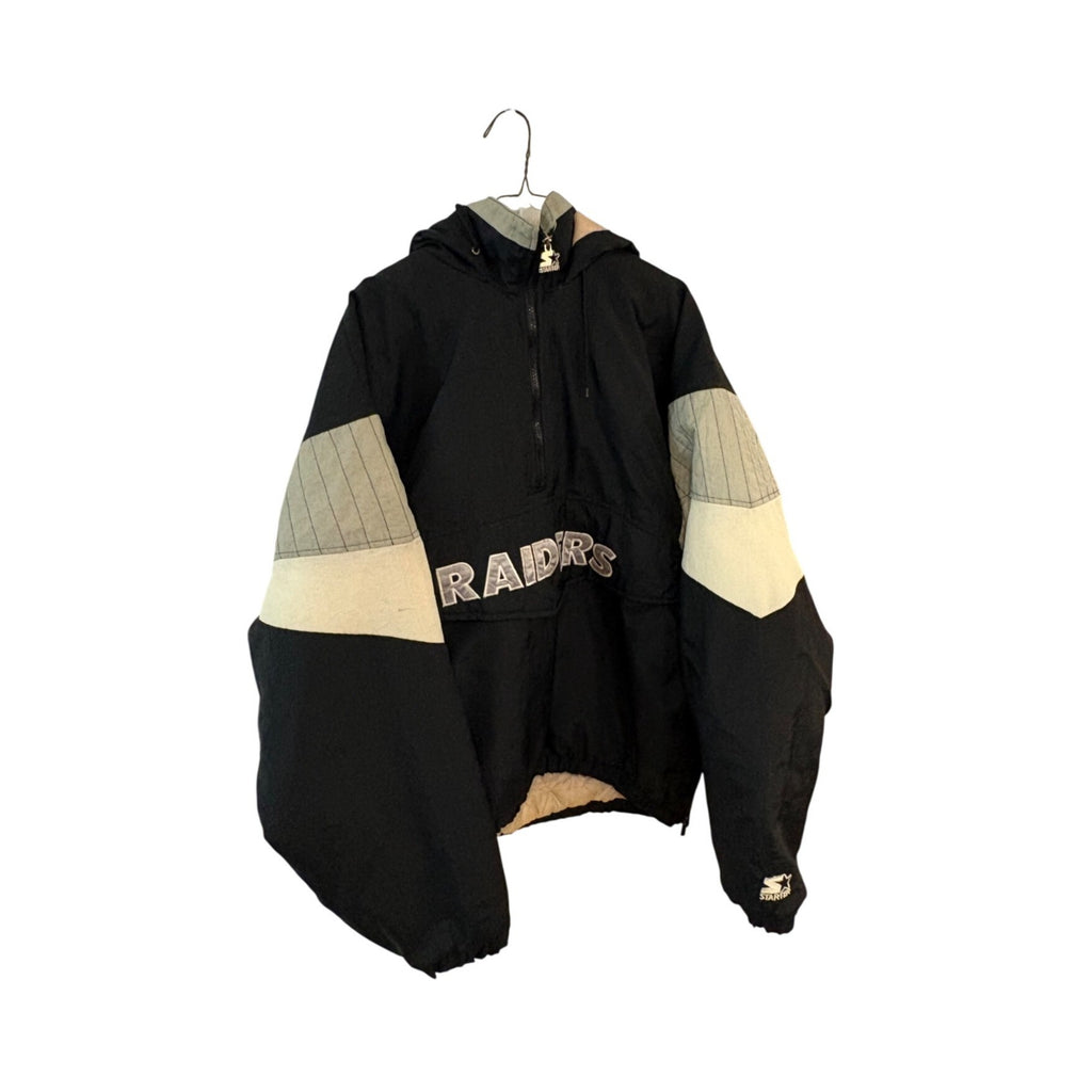 Vintage 1990's Starter Los Angles Oakland Las Vegas Raiders NFL Puffer Jacket XL