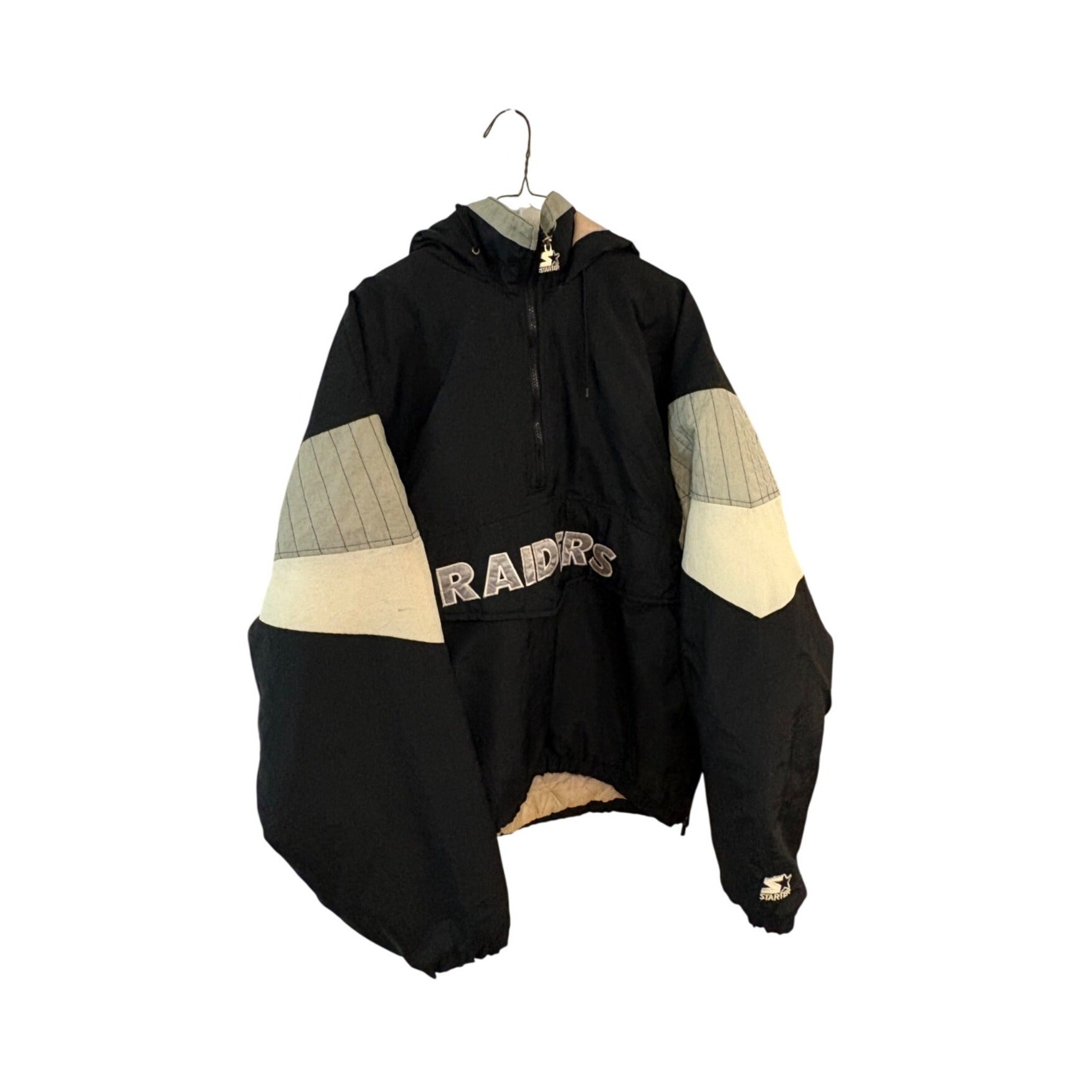 Vintage 1990's Starter Los Angles Oakland Las Vegas Raiders NFL Puffer Jacket XL